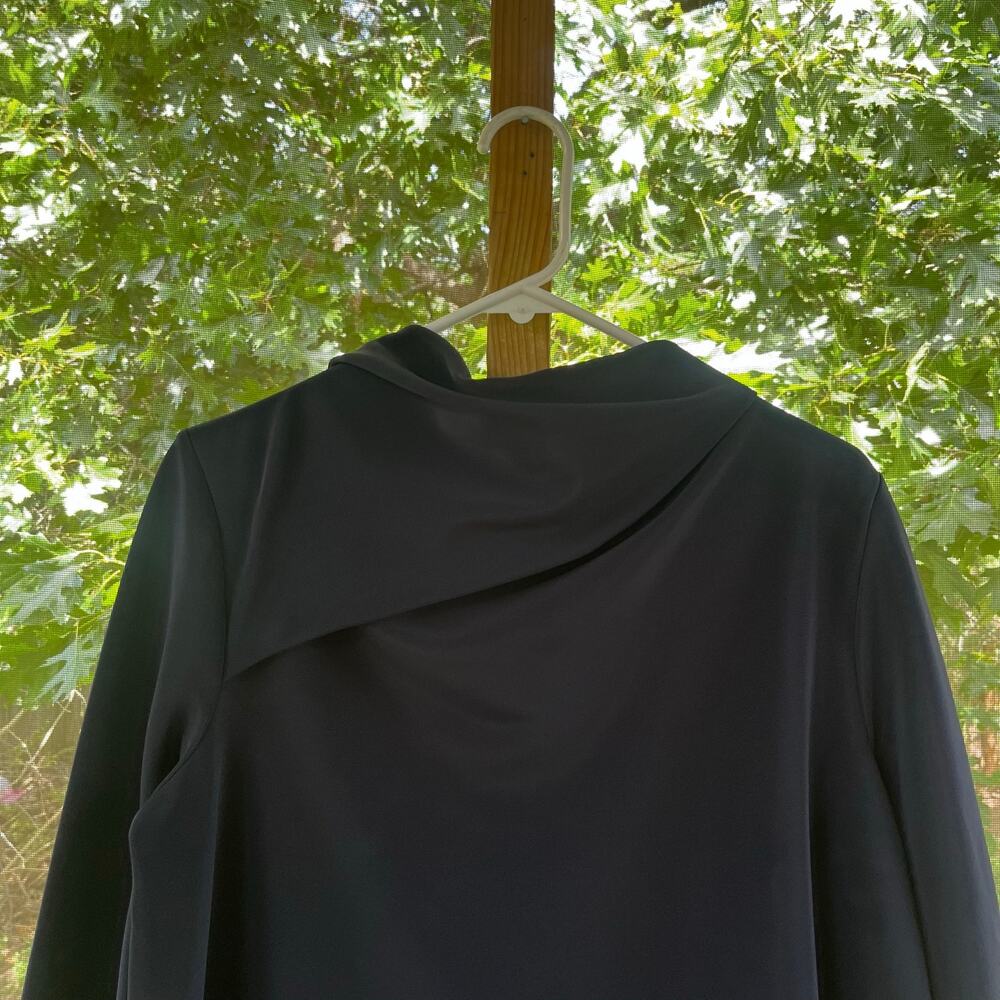 COS Women's Navy Twist Collar High Neck Tunic Top Size L - Picture 3 of 6